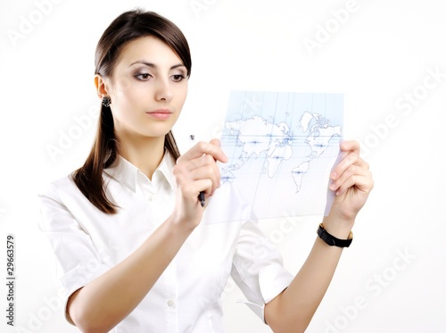 Girl with map