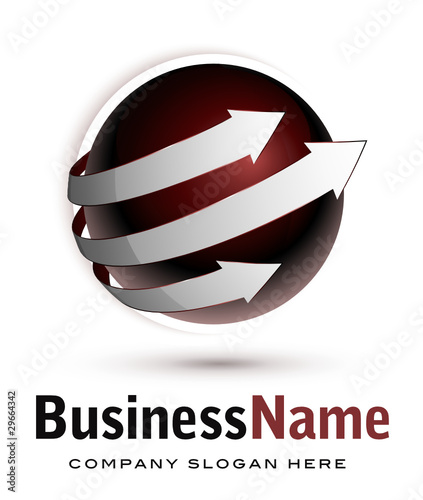 Business logo design 3D rond flèche