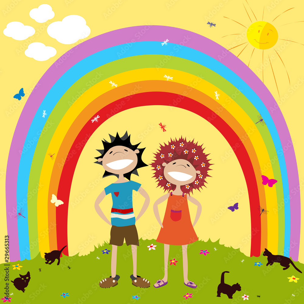 Rainbow and kids Rainbow and kids