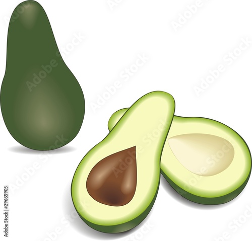 two avocado halves with kernel – alligator pear