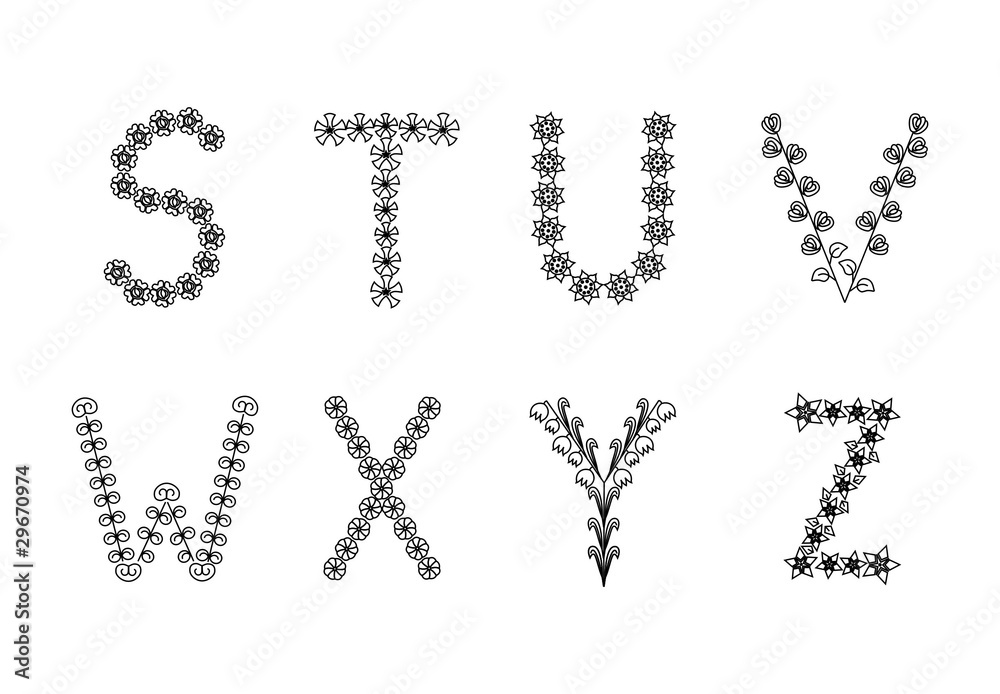alphabet STUVWXYZ alphabet STUVWXYZ