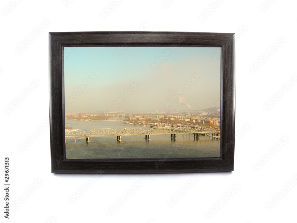Fototapeta premium Picture with old railway bridge