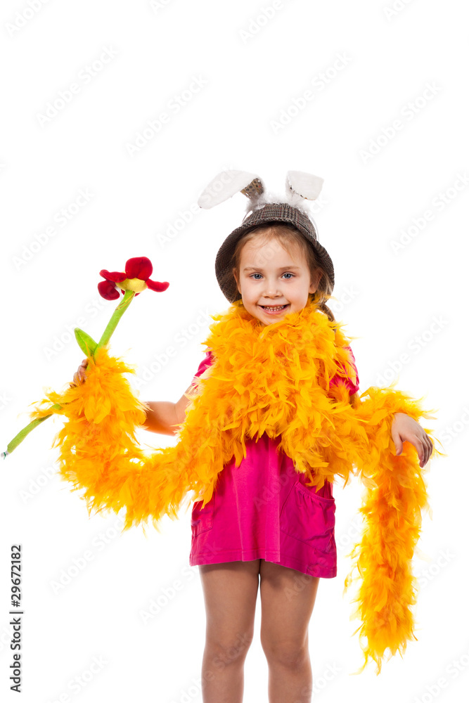 Portrait of a beautiful cute girl in boa Portrait of a beautiful cute girl in boa