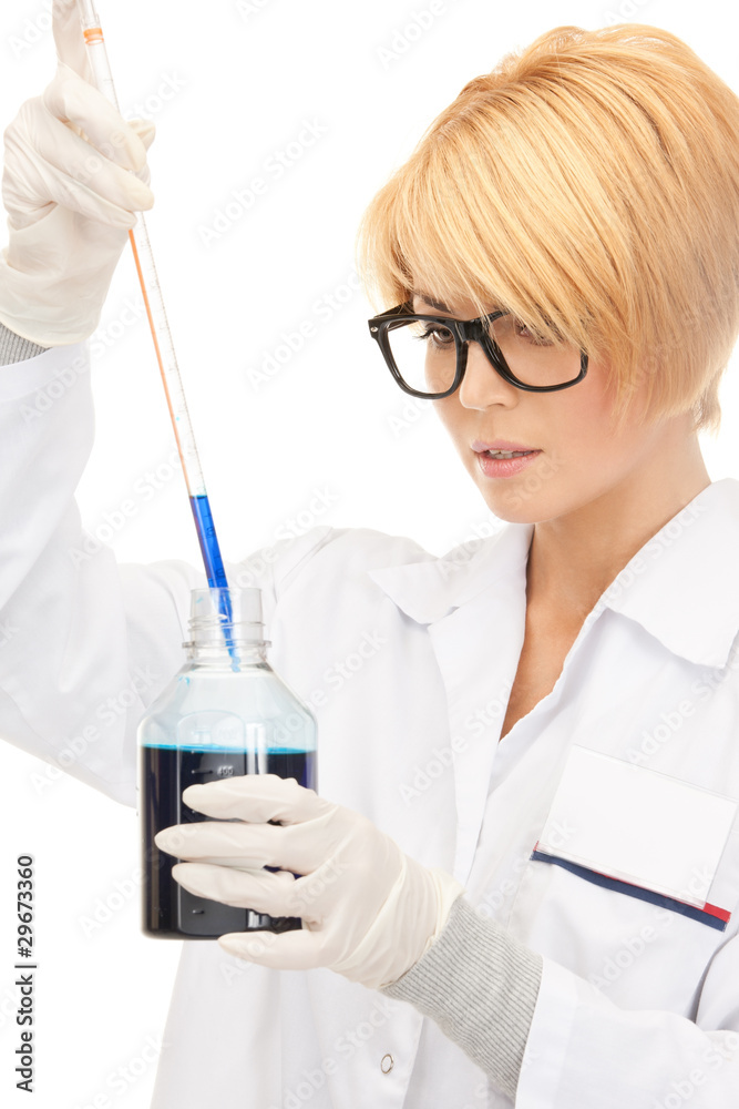 lab worker holding up test tube lab worker holding up test tube