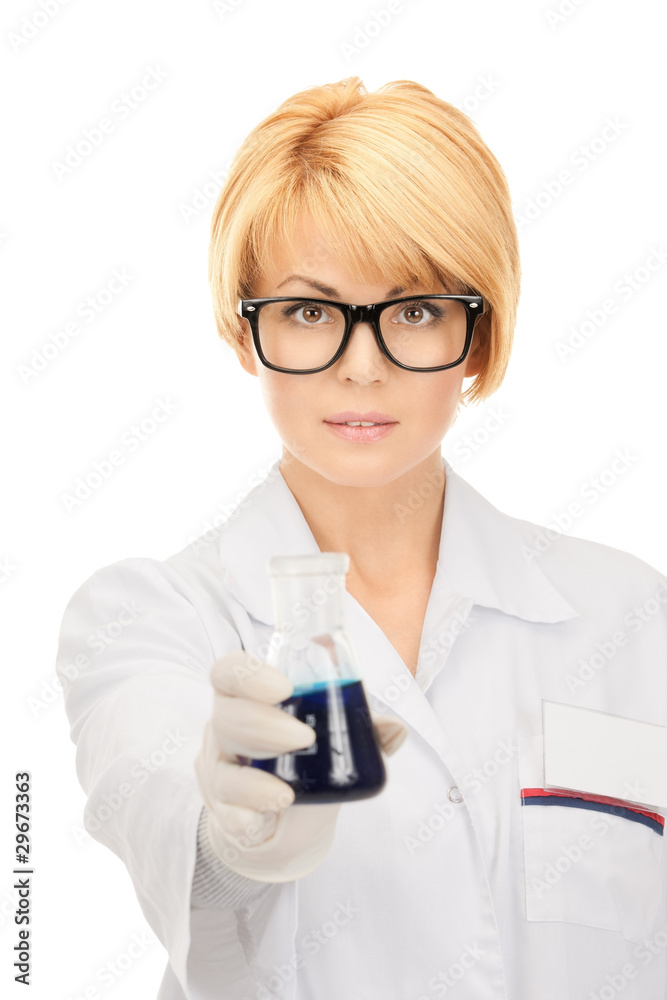 lab worker holding up test tube lab worker holding up test tube