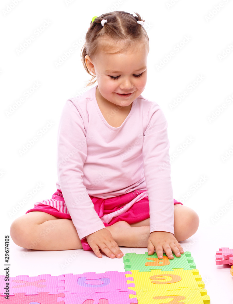 Little girl with alphabet Little girl with alphabet