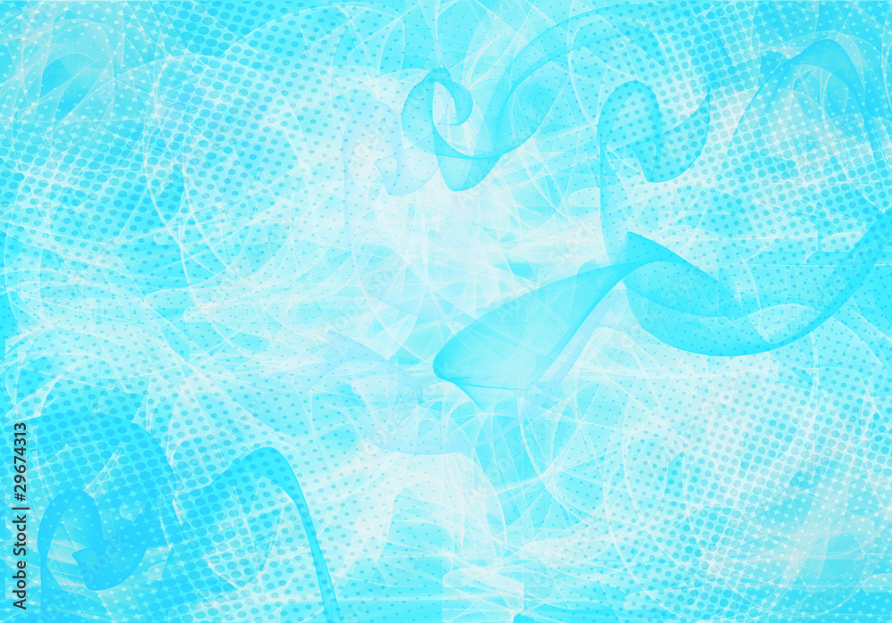 Fototapeta premium blue abstract background with waves and dots
