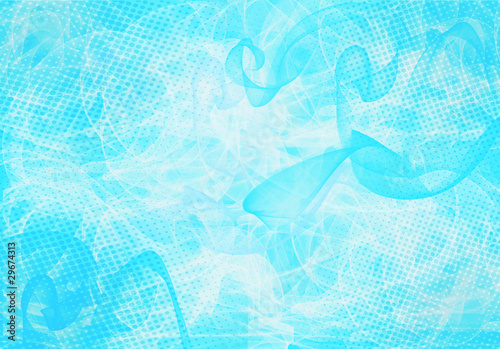 blue abstract background with waves and dots