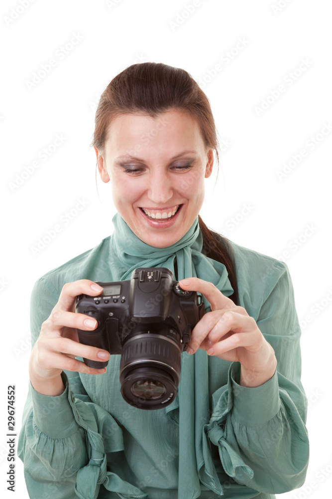 Pretty girl with photo camera