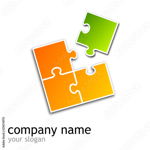 logo puzzle (square orange & green)