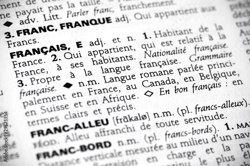 Français in the dictionary photo
