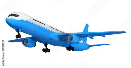 Blue isolated passenger liner