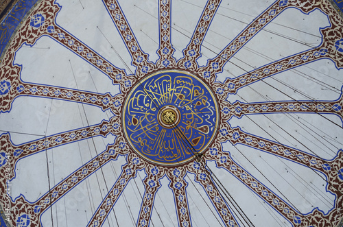 Decorations of the Blue Mosque dome ceiling, Istanbul