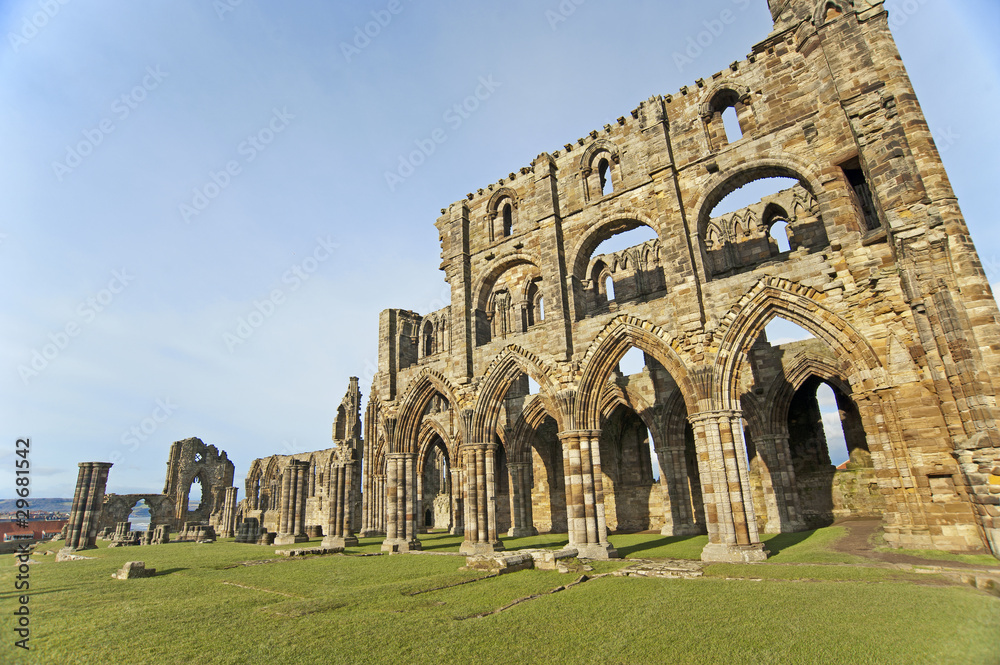 Fototapeta premium Ancient english abbey on the coast
