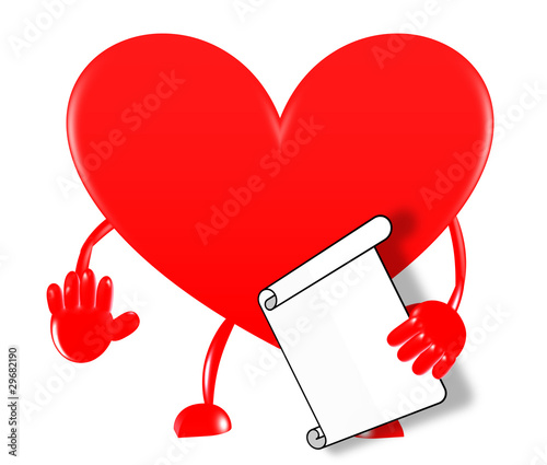 Stop! Red heart and letter