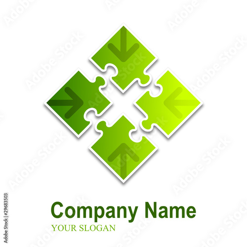 logo puzzle (green with arrows)
