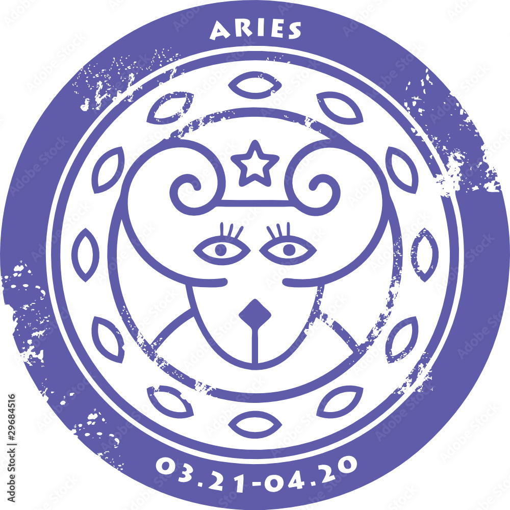 Grunge rubber stamp - sign of the zodiac Aries Grunge rubber stamp - sign of the zodiac Aries