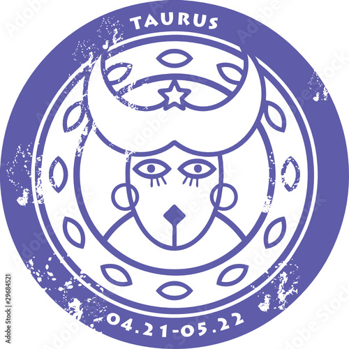 Grunge rubber stamp - sign of the zodiac Taurus