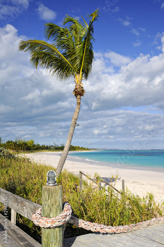 Terrace overlooking a dreamy sandy beach, Governor's Harbour