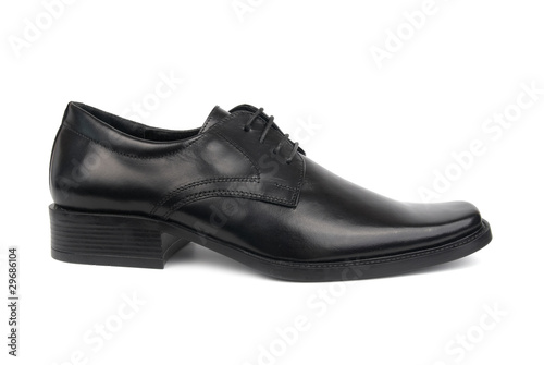 Man's black shoe