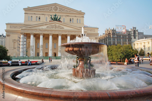 Fotografie Fountain in front of  Bolshoi theatre, Moscow, Russia