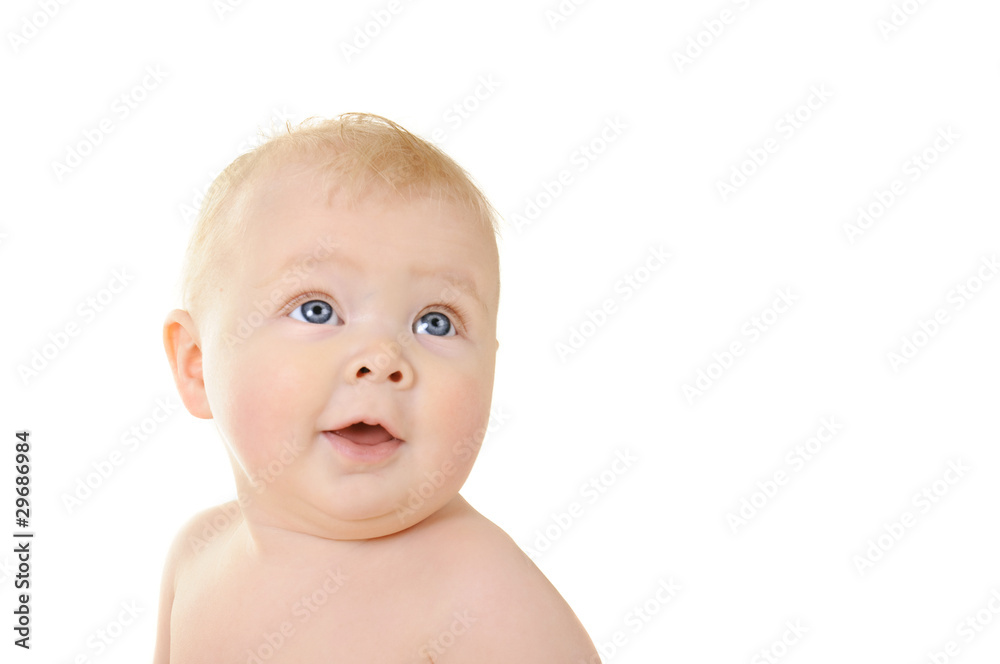 portrait little girl with blue eyes