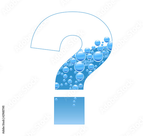 Bubbles and Water Isolated Alphabet Question Mark ?