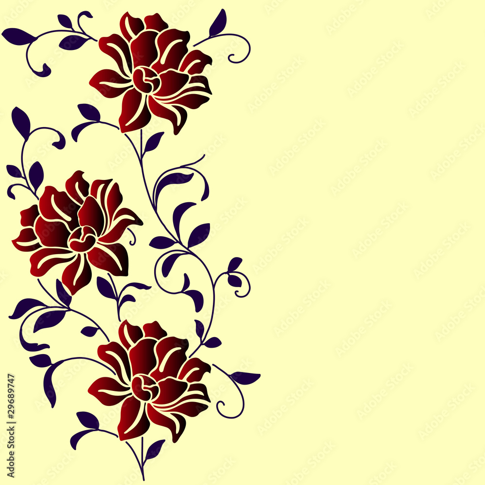 hand drawn background with a fantasy flower hand drawn background with a fantasy flower