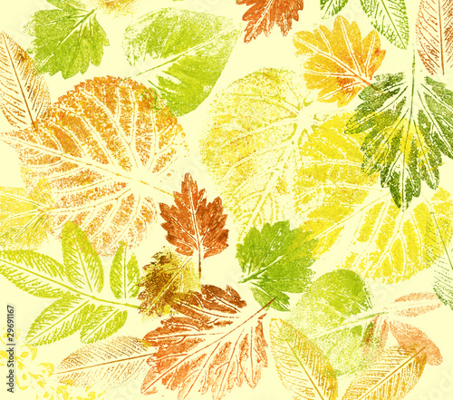 Abstract background, watercolor: leafs