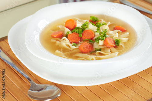 Chicken soup with macaroni and carrots , zupa 2