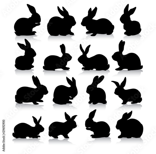 collection of different rabbit silhouettes