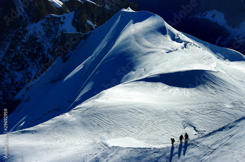Schilderij op canvas Glacier, ascension du Mont Blanc