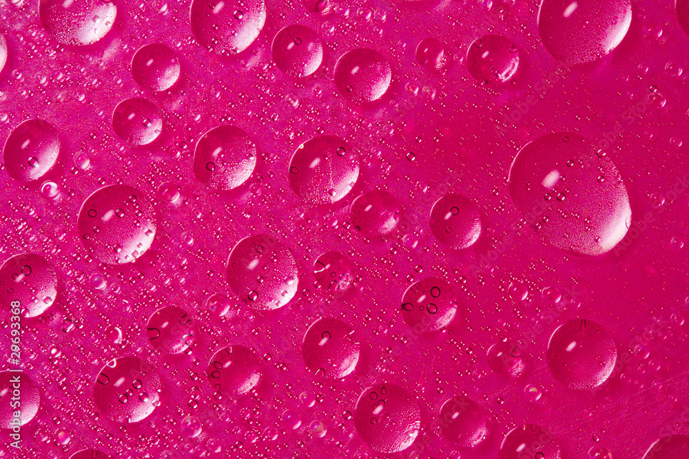drops of water on pink