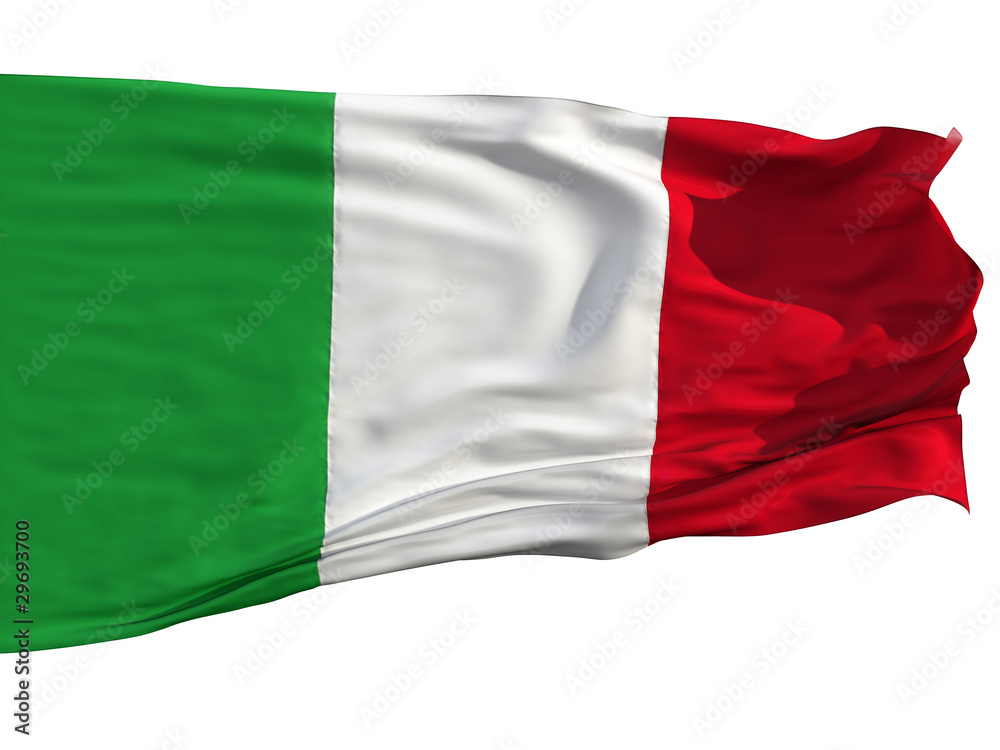 Obraz premium Flag of Italy, fluttered in the wind