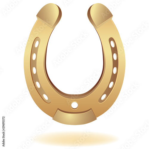 gold horseshoe as fortune symbol