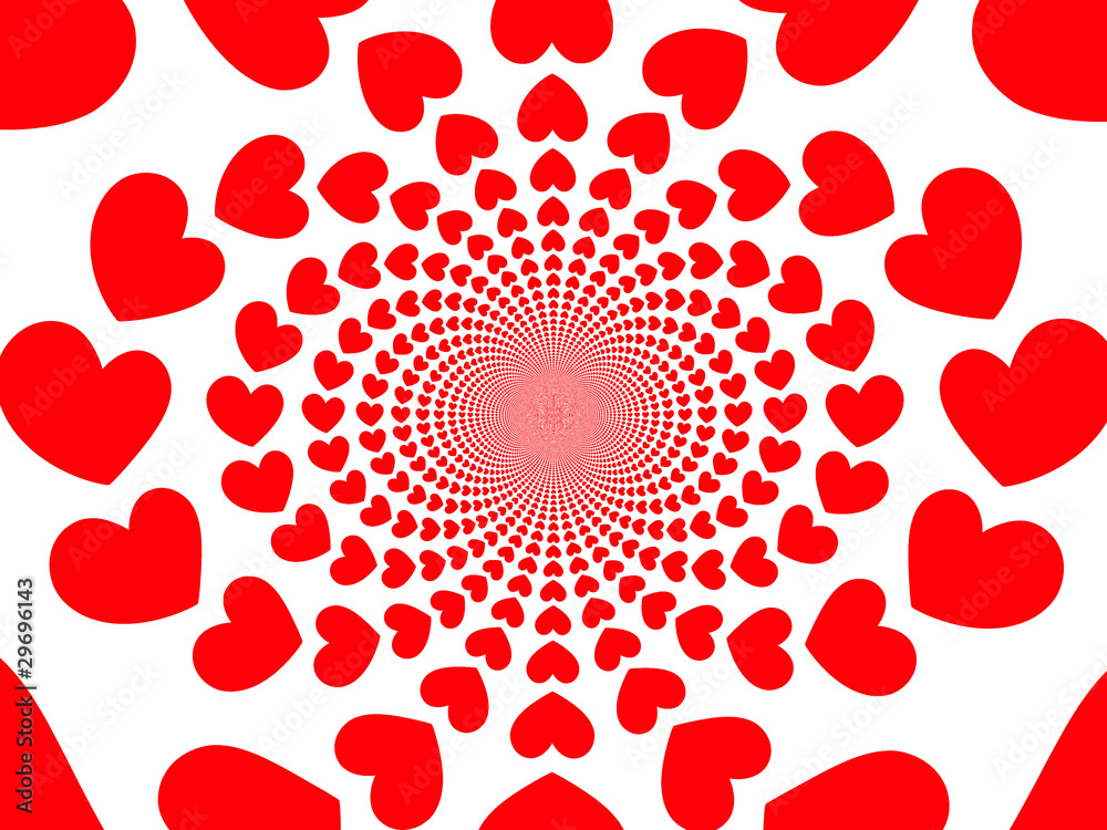 Naklejka premium Fractal corazones