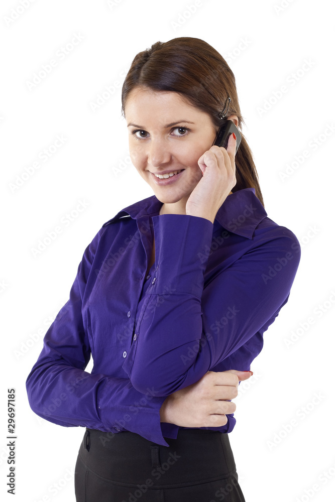 smiling successful businesswoman with cell phone smiling successful businesswoman with cell phone