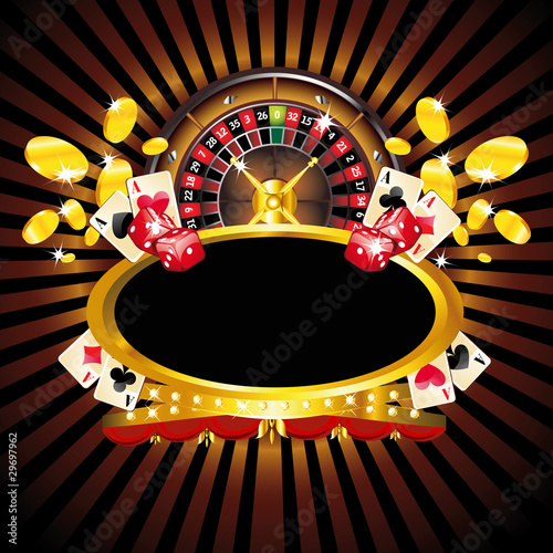 Casino gold-framed composition