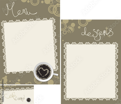 Menu set with lace napkin