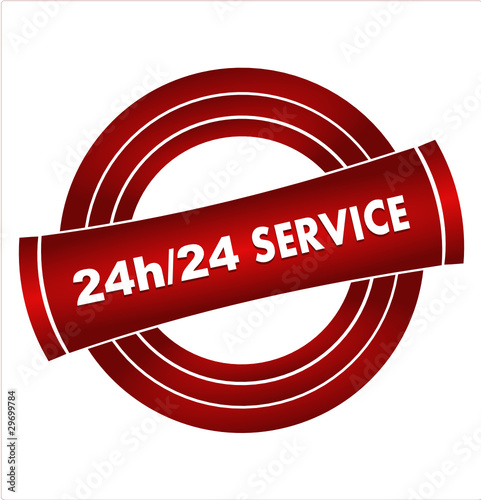 24 h sur 24 service sur vignette rouge