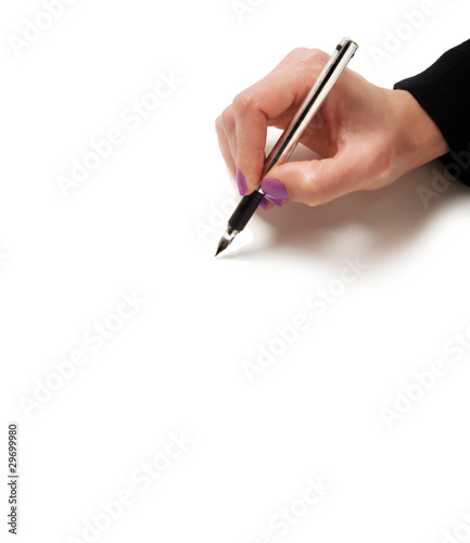 Woman hand writing