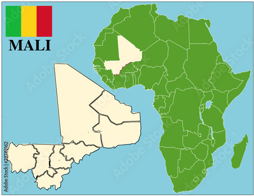 Mali emblem map africa world business success background