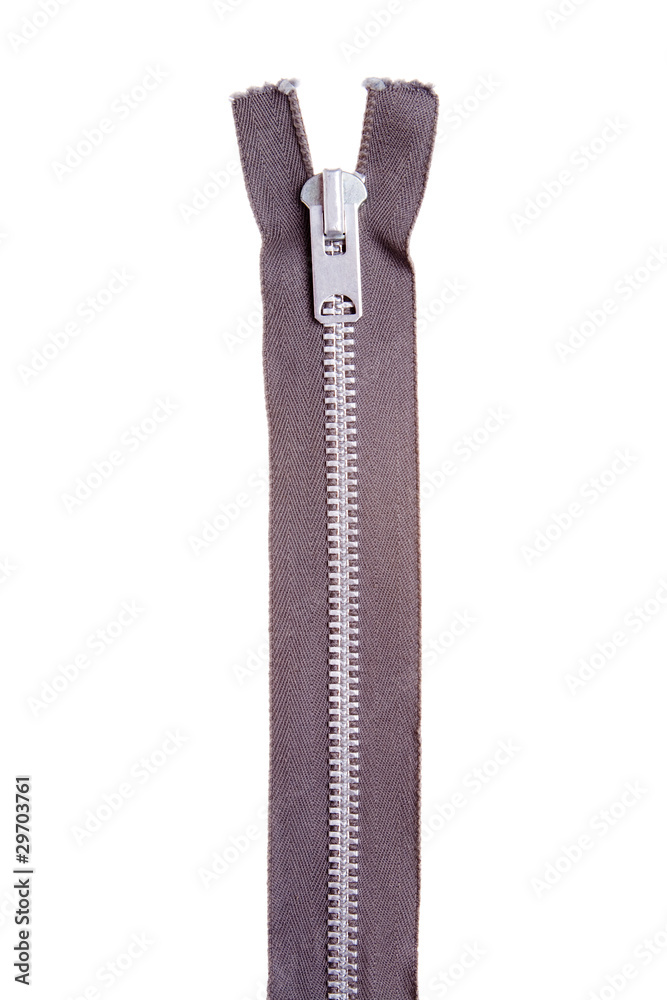 Closed Silver Metal Zipper Pull Tab Isolated Closed Silver Metal Zipper Pull Tab Isolated