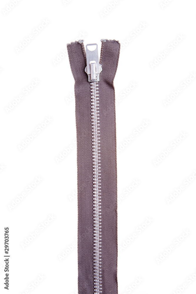 Closed Silver Metal Zipper Pull Tab Isolated Closed Silver Metal Zipper Pull Tab Isolated