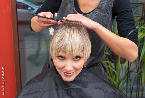 woman in hair salon photo