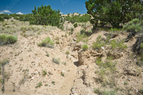 Desert Wash Arroyo Showing Erosion New Mexico