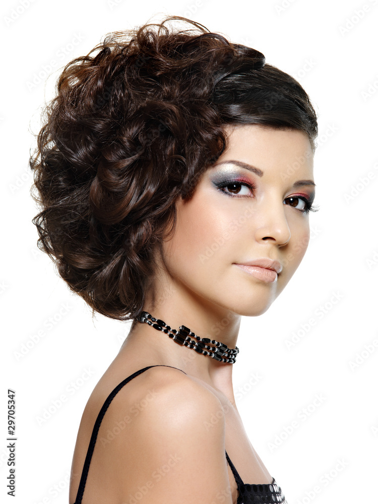 Young beautiful woman with modern hairstyle