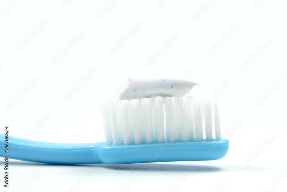 Toothpaste on toothbrush Toothpaste on toothbrush