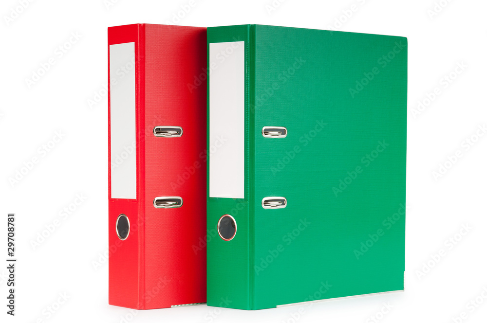 Office folders isolated on the white background Office folders isolated on the white background