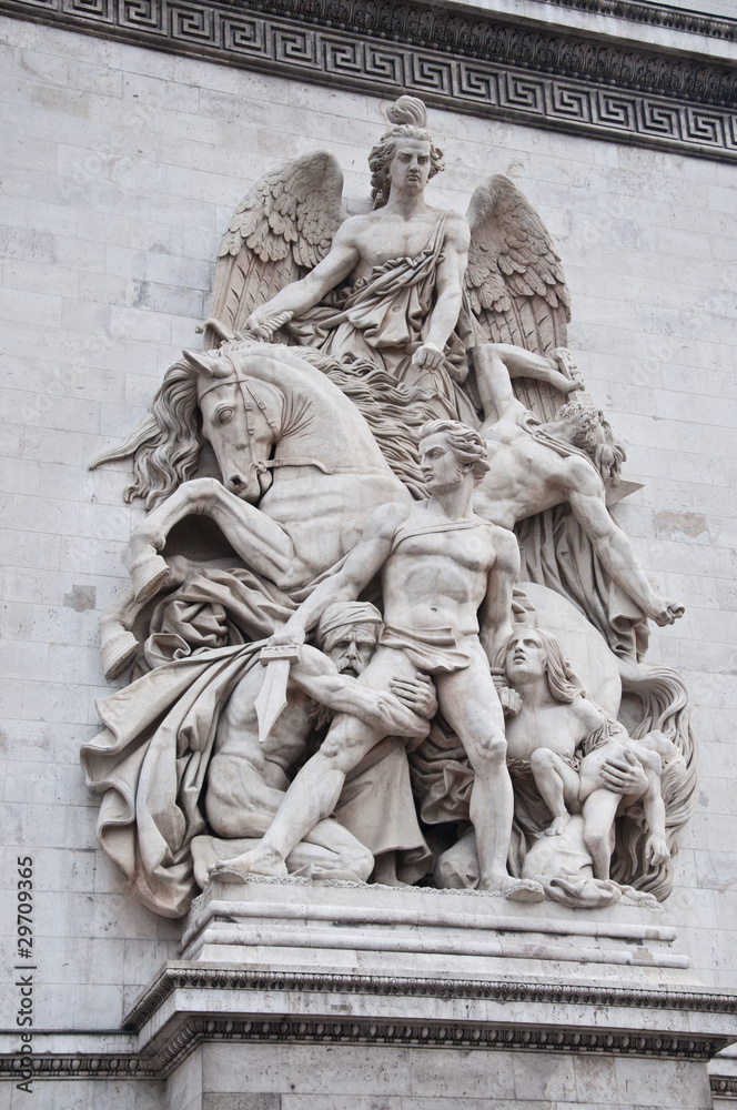 Obraz premium arc de triomphe Paris détail résistance 1814